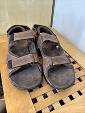 Mens Marks & Spencer Airflex Brown Leather Strap Sandals Size UK 8