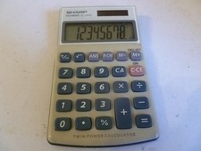 Vintage Sharp Twin Power Calculator - Elsimate EL240S - Working Condition