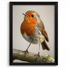 Robin Bird Oil Pastel Wall Art