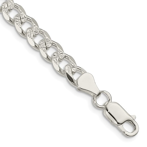 Sterling silver 7mm - silver, pave