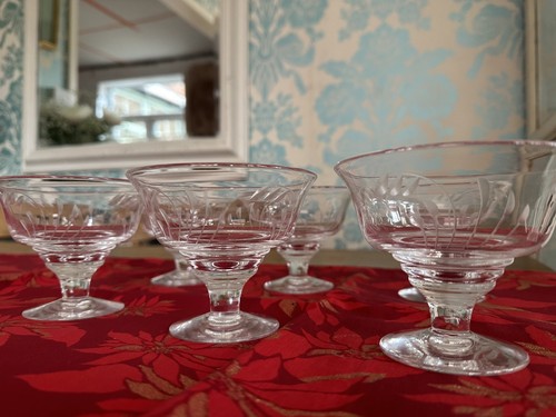 Etched crystal dessert - etched,