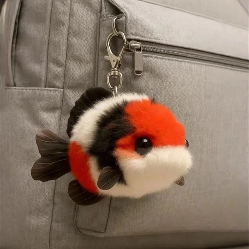 Plush koi fish keychain cute - fish,