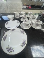 Royal Osbourne Bone China Dinner/ Tea Set Lavender Rose 1961 Perfect Condition