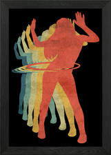 Hula Hoop Girl Dancing Framed