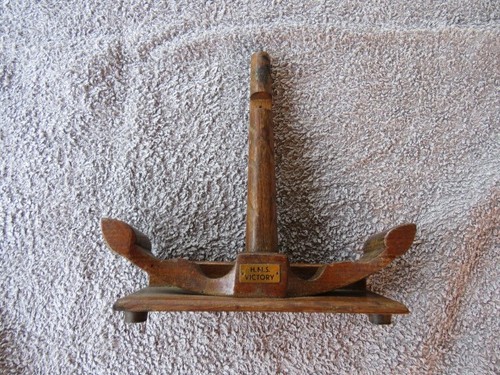 Vintage wooden anchor made - wooden,