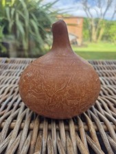 Peruvian Hand Carved Story Telling Gourd Folk Art