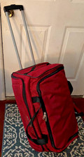 Samsonite Red & Black 2 Wheeled Rolling Duffel Bag  24" long