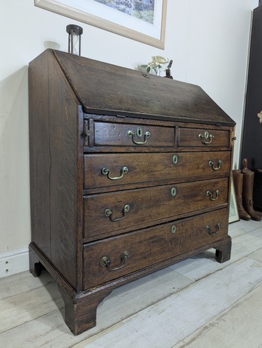 Antique oak bureau - oak,