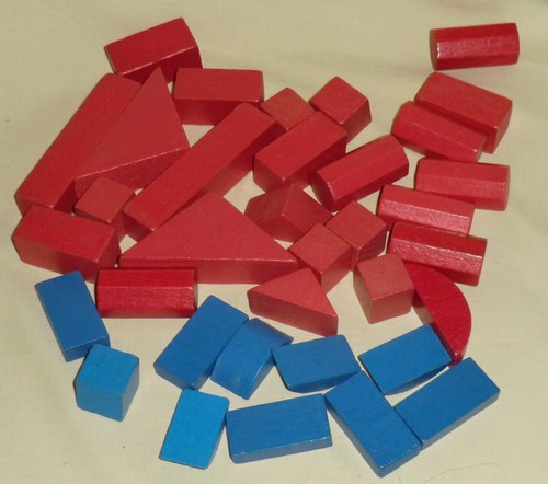Wooden bricks set 35 - bricks, (set