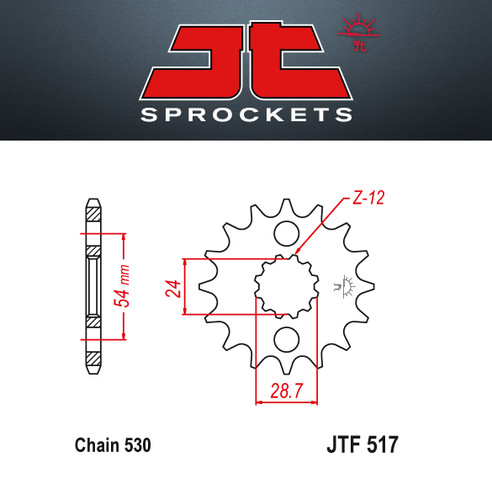Steel sprocket 517 - jt, tooth