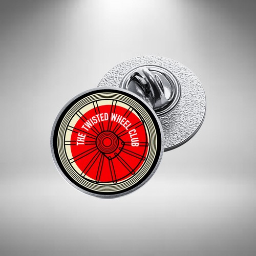 Twisted wheel pin lapel - twisted,
