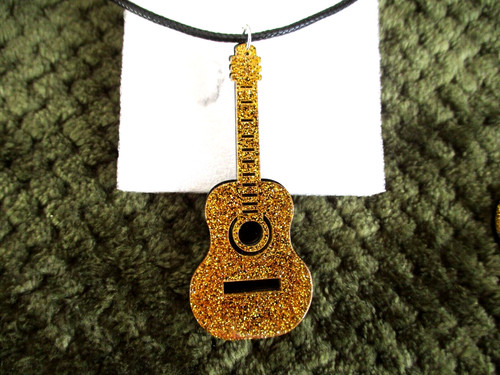 Sparkle glitter guitar - guitar, pendant