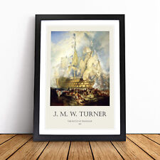 The Battle Of Trafalgar Joseph-Mallord William Turner Framed Canvas Wall Art