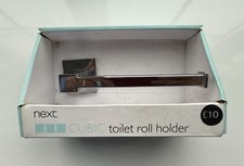 Next Cubic Chrome Toilet Roll Holder Wall Mounted