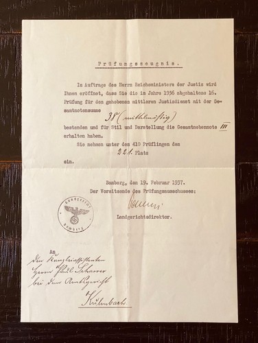 Ww2 german 1937 legal document - 1937,