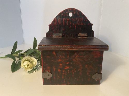 Vintage french wooden salt box - wooden,