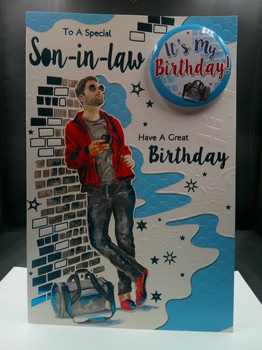 Son law birthday card - son,
