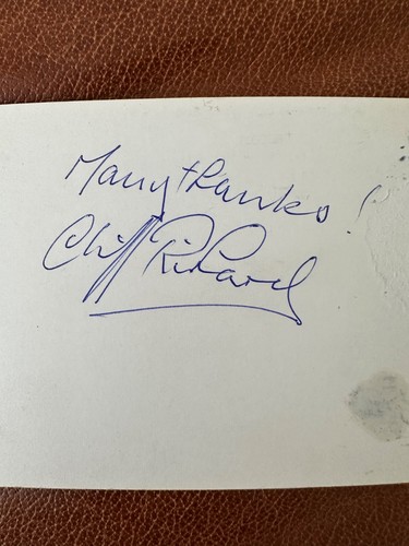 Cliff richard original signed - cliff,