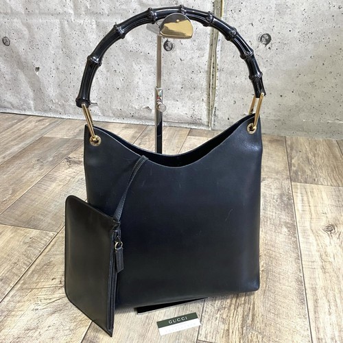 High end gucci bamboo - high, leather