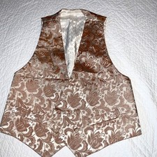 Mens VEST beige brocade mens