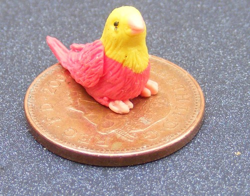 Dolls house yellow red bird - house, &