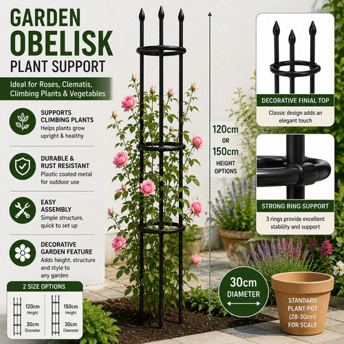 Black garden obelisk trellis - black,