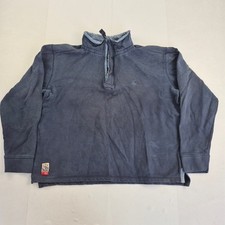 LAZY JACKS Sweatshirt XL Blue Men 1/4 Zip 100% Cotton Nautical Print Long Sleeve