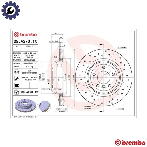 Brake disc a270 1x for - brake,