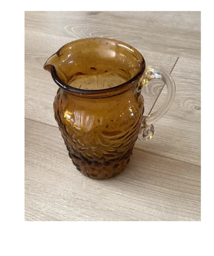 Vintage amber pressed glass - vintage,
