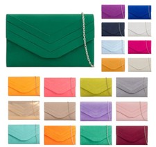 Ladies Suede Envelope Clutch