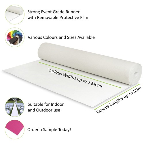 White wedding aisle runner - white,