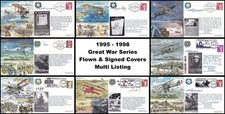 1995-1998 The Great War Series Flown & Pilot Signed RAFA Covers - Multi Listing