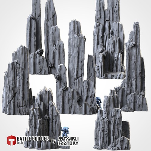 Cragged mountain terrain - cragged, rocky