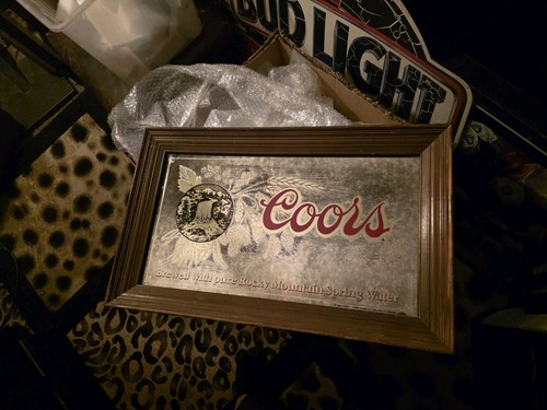 Vintage 1980 coors beer mirror - 1980,