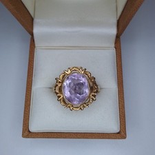 Antique 9ct Gold Ring, Edwardian, Victorian, cocktail, statement, gemstone