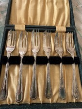 Boxed Cake Forks Vintage EPNS