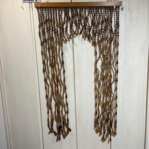 Vintage wooden beaded door - wooden,