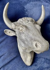 Cast Alloy Bulls Head Wall Mounted Heavy Butchers Display Vintage.
