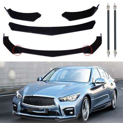 Glossy black front bumper - front, lip