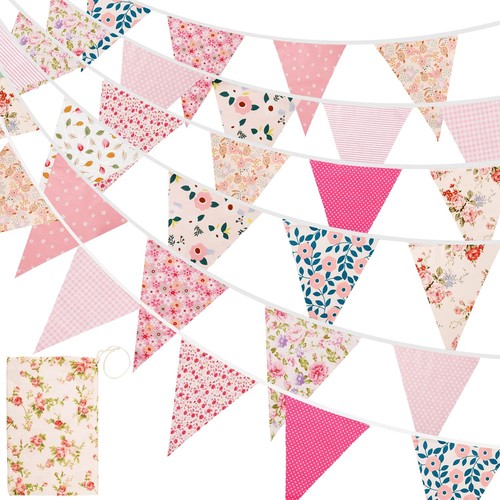 15m 50ft fabric bunting 45pcs - bunting,,