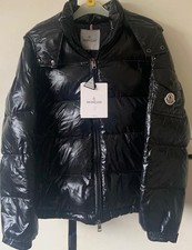 Puffer coat jacket mens or boys, size S black, label says 'MONCLER'
