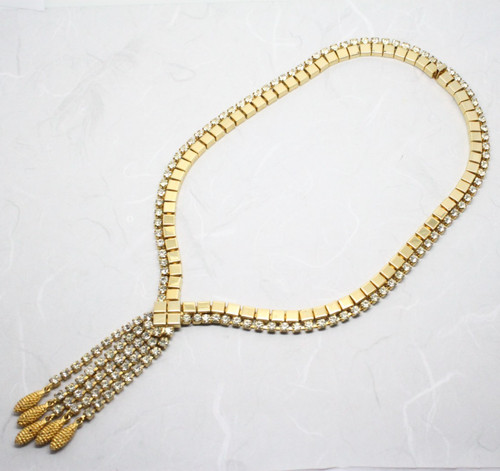 Vintage gold tone diamante - vintage,