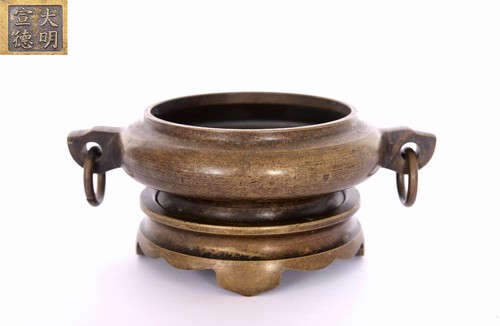 19c chinese bronze censer - 19c,