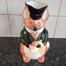 VTG 1986 Fritz & Floyd Fox Pitcher Sir Algeron Hunting Horn 9.5" Hand Painted