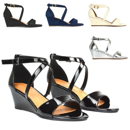 Womens strappy wedge sandals - womens,