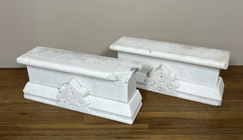 Vintage white marble carved - white,