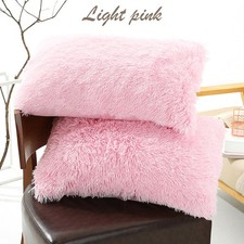 UK Long Fluffy Plush Throw Pillow Cases Shaggy Sofa Bed Cushion Cover 50x70cm