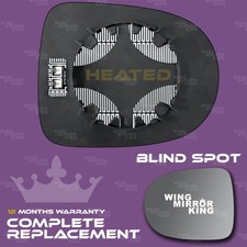 Renault Clio Left Passenger wing mirror glass 2009-2012 side Wide Angle Heated