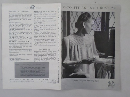 Original 1950 knitting - 1950's,