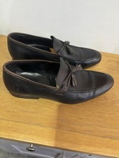 H Hudson London Men's Leather slip on Shoes Loafers Size UK 10.5 Black & brown 